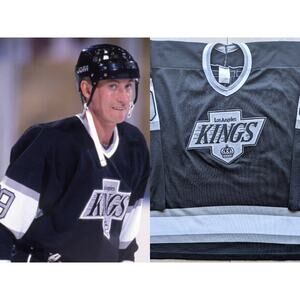 Wayne Gretzky 99 Los Angeles Kings 90s CCM AirKnit jersey L black NHL hockey vtg
